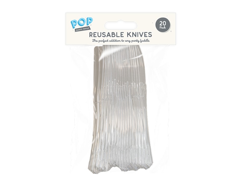 Wholesale Reusable Plastic Knives 20pk