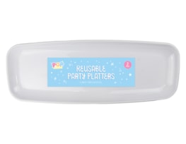 Wholesale Reusable Plastic Platters 2pk