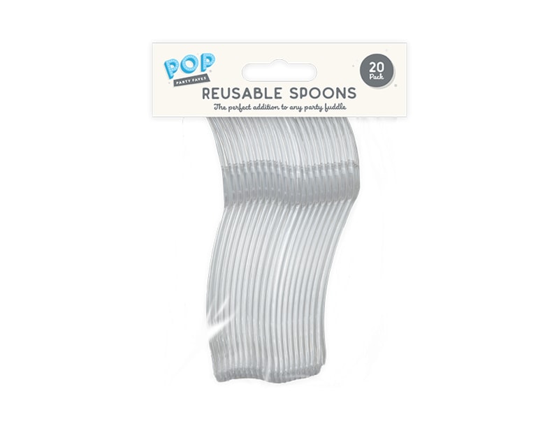 Wholesale Reusable Plastic Spoons 20pk