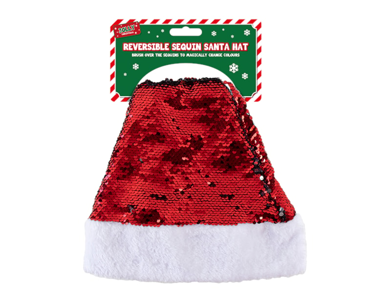 Wholesale Reversible Christmas Sequin Santa Hats