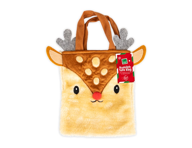 Wholesale Rudolph Fluffy Tote Bag 20x24cm