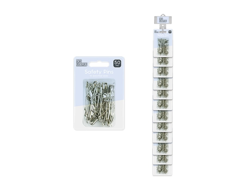 Wholesale Safety Pins 50pk With Clip Strip