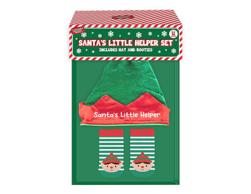 Wholesale Santa's Little Helper Hat & Sock Set