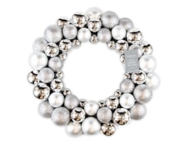 Wholesale Silver Bauble Wreath 35cm