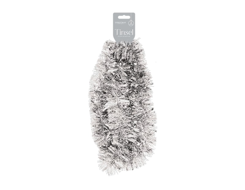 Silver Christmas Tinsel 2m