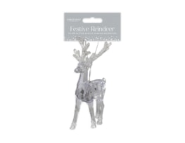 Wholesale Silver Glitter Acrylic Reindeer