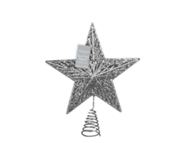 Wholesale silver glitter star tree topper 17cm Dia