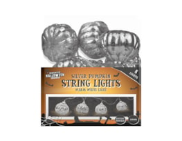 Wholesale Silver pumpkin string lights 1.5m - Warm white