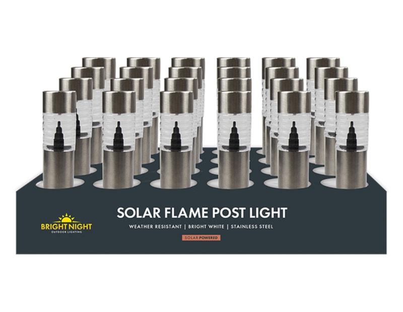 Wholesale Solar Stainless Steel Flame Post Light PDQ