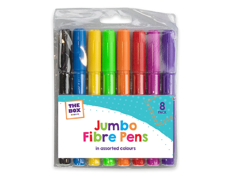 Wholesale Jumbo Fibre Pens - 8 Pack