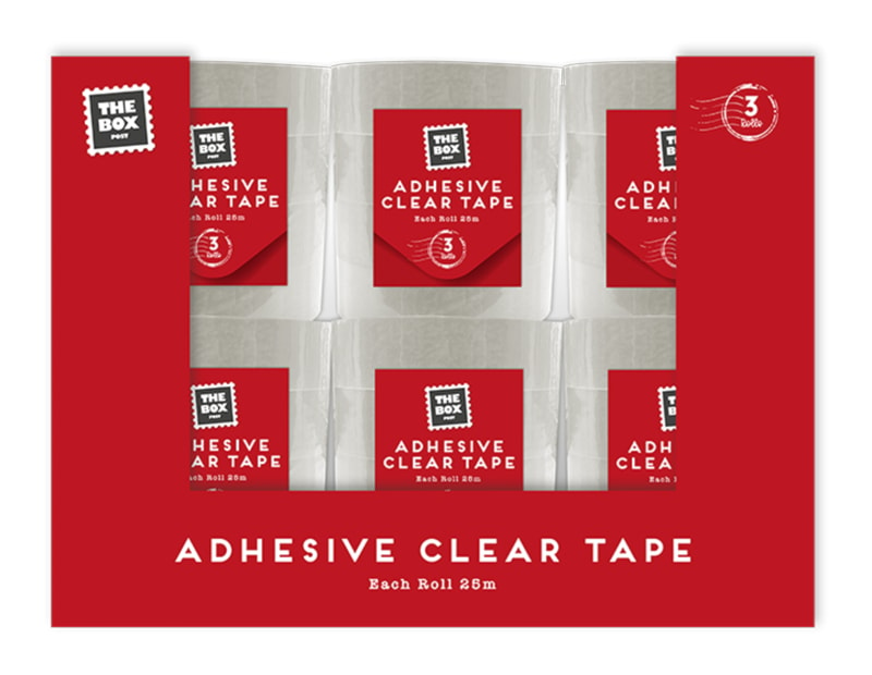 Wholesale Clear Adhesive Tape 3pk 25m