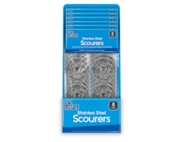 Wholesale Stainless Steel Scourers 8pk CDU