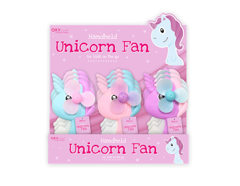 Wholesale Unicorn Handheld Fan PDQ