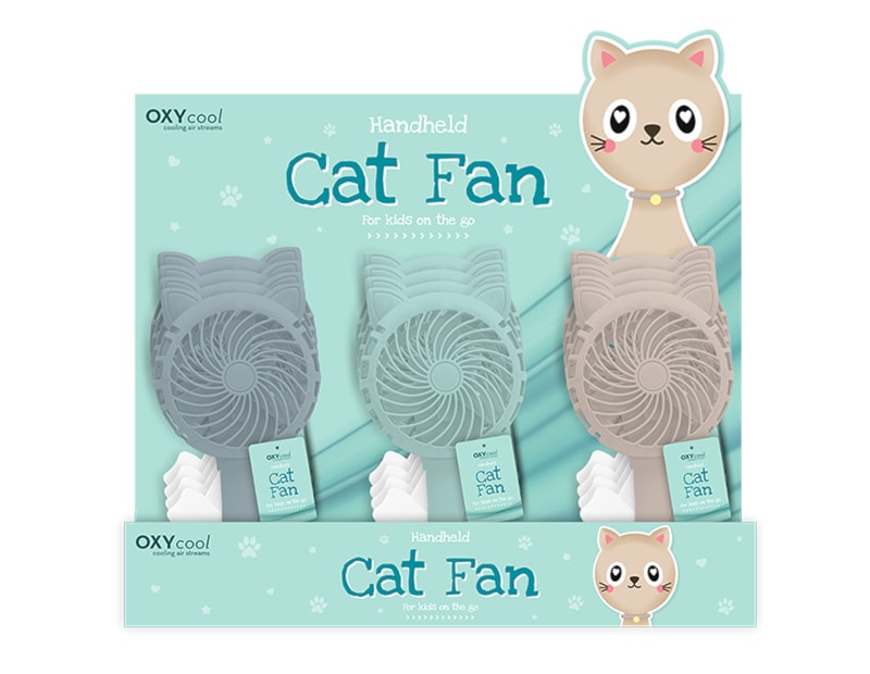 Wholesale Cat Handheld Fan PDQ