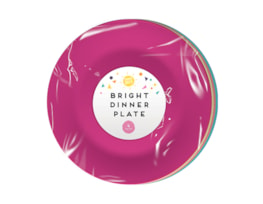 Bright Plastic Dinner Plate Dia 25cm 4pk