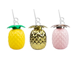 Wholesale Pineapple Cup with straw