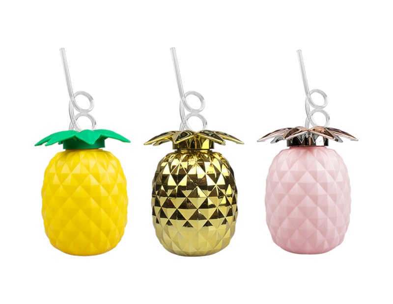 Wholesale Pineapple Cup with straw