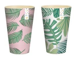 Summer Party Leaf Tall Printed Bamboo Tumbler