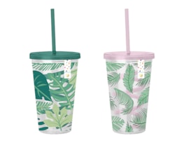 Wholesale Summer Party Leaf Cup & Swirly Straw