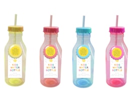 Kid's Water Bottle With Swirly Straw 550ml