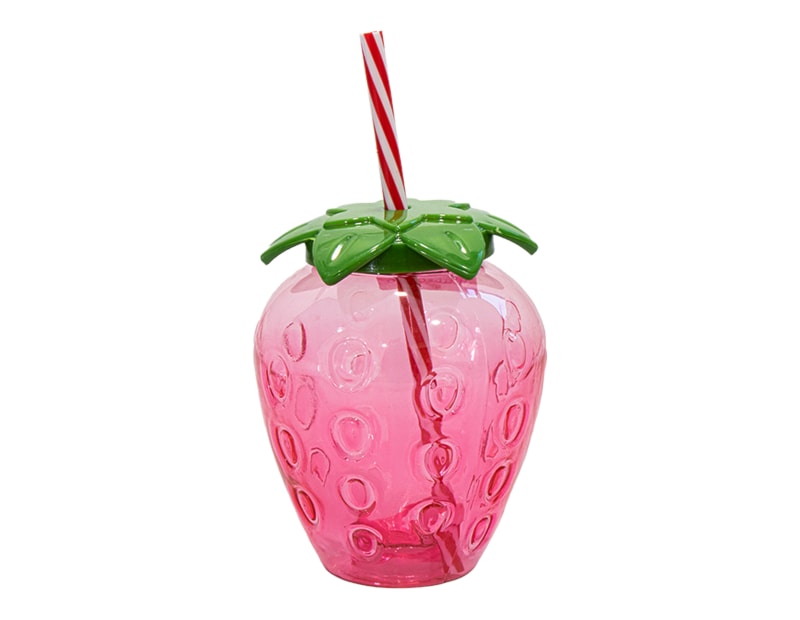 Wholesale Strawberry Cup with Straw