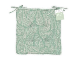 Wholesale Summer Leaf Sage Luxury Seat Pad with Ties