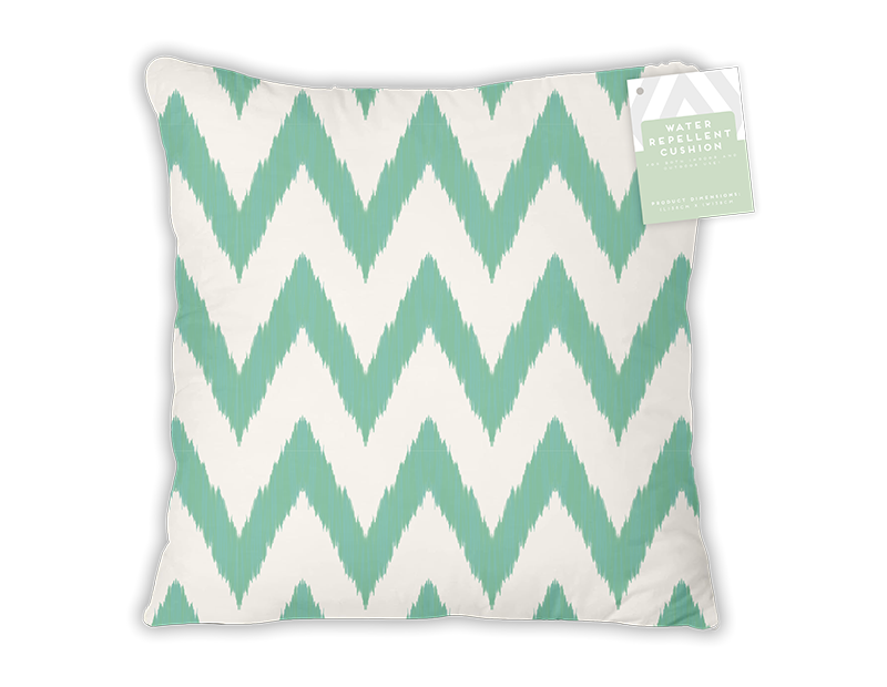 Wholesale Summer Zig Zag Sage Printed Water Repellent Outdoor Cushion