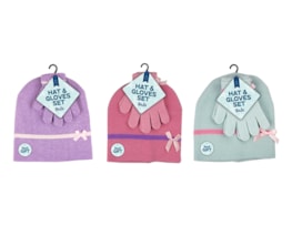 Wholesale Girls Beanie Hat & Gloves Sets