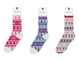 Wholesale Ladies Fairisle thermal socks | Gem imports Ltd.