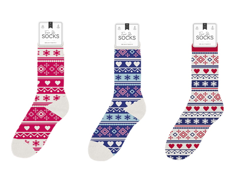 Wholesale Ladies Fairisle thermal socks | Gem imports Ltd.