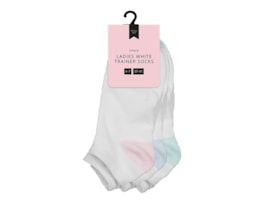 Wholesale Ladies White trainer socks 3 Pairs