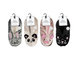 Wholesale Ladies Sherpa Animal Slippers