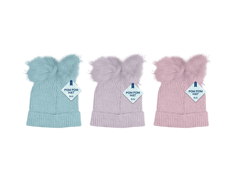 Wholesale Kids Pom Pom Hat With Metallic Thread