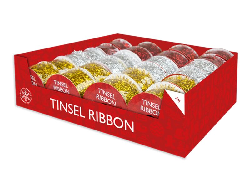 Wholesale Tinsel Ribbon 3m PDQ | Gem import Ltd