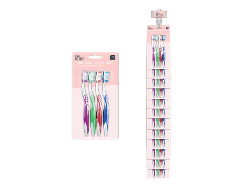 Wholesale Toothbrushes 4pk With Clip Strip