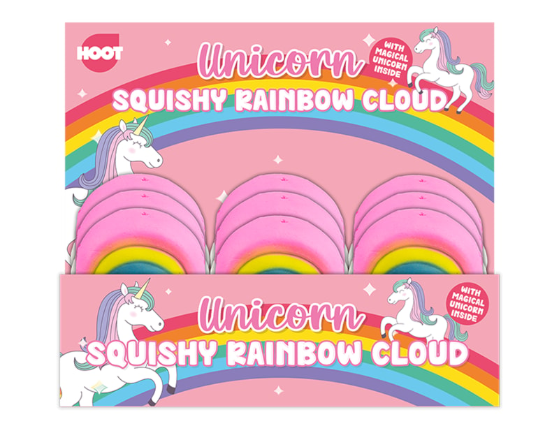 Wholesale Squishy rainbow cloud with unicorn PDQ