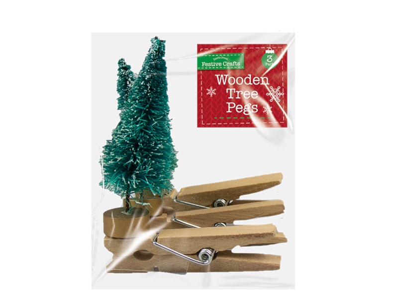 Wholesale Tree Wooden Pegs 3 Pack