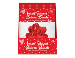 Wholesale Valentine's Heart Balloon Bundle With Streamers 24pk