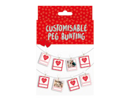 Wholesale Valentines Customisable peg bunting 1.5m