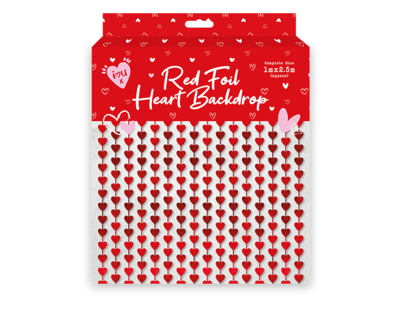 Wholesale Valentines Heart Foil Backdrop 1M x 2.5m