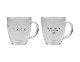 Wholesale Valentine's Printed Glass coffee cup 350ml