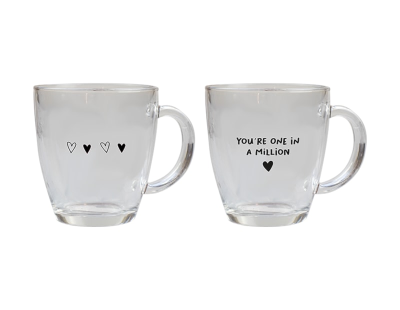 Wholesale Valentine's Printed Glass coffee cup 350ml