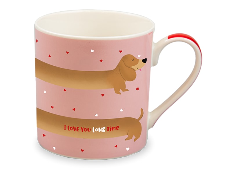 Wholesale Valentine's Sausage Dog Print Mug