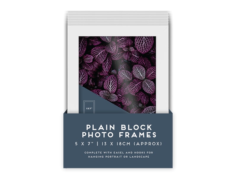 Wholesale White Block Photo Frame 5 X 7" 1pk PDQ