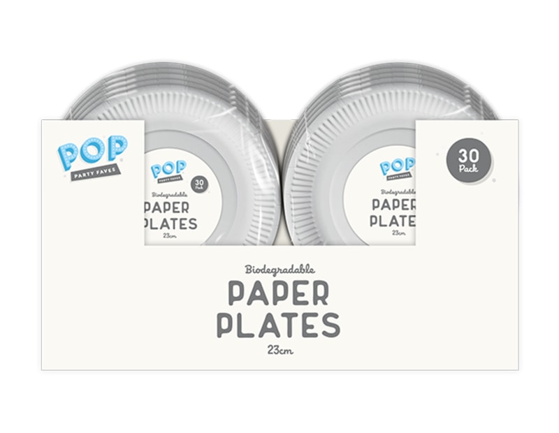 Wholesale white paper plates 23cm 30 pk