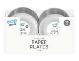 Wholesale White Paper Plates 23cm 50pk PDQ