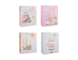 Wholesale Womens Foiled Birthday Cake Large Gift Bag 30x42x12cm