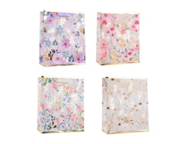 Wholesale Womens Foiled Floral Large Gift Bag 30x42x12cm