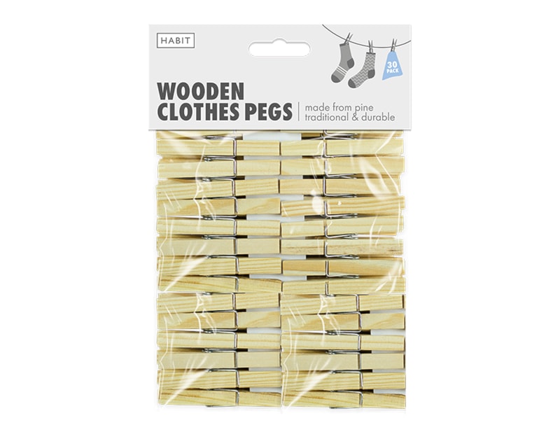 Wooden Clothes Pegs 30pk