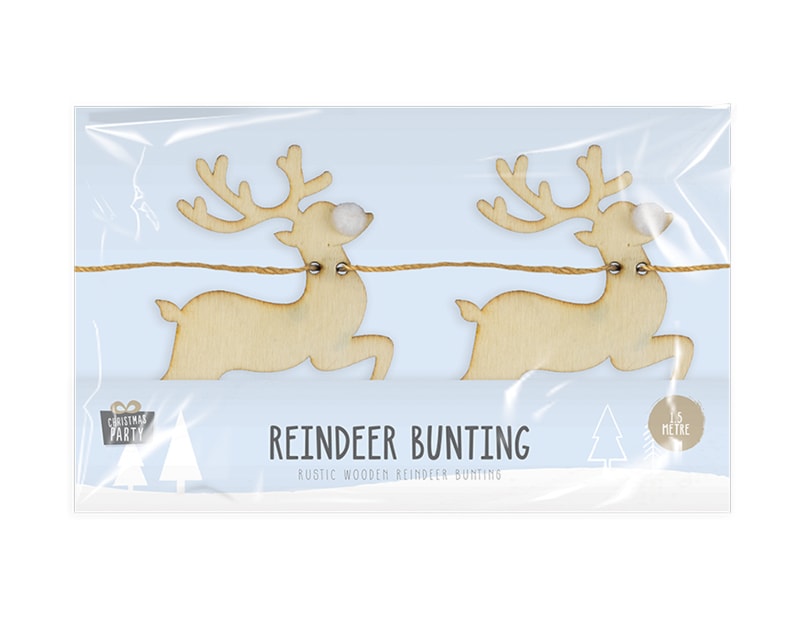 Wholesale Wooden Reindeer Bunting